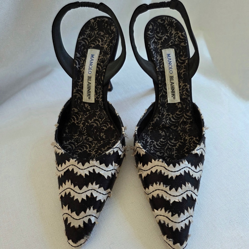 Manolo Blahnik B/W heels - Picture 7 of 8